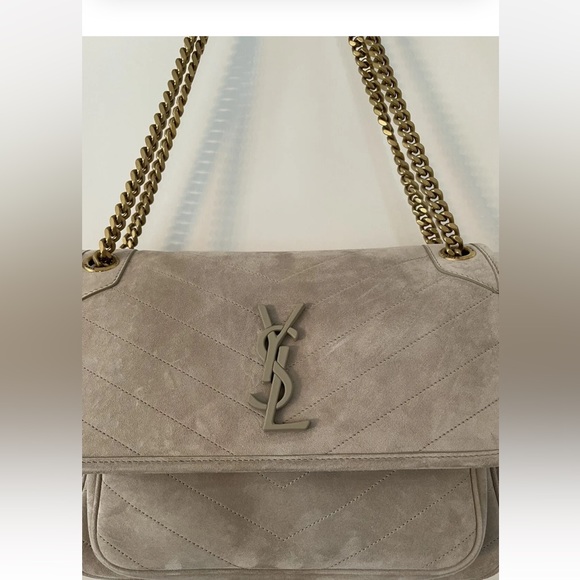 NWT!!! YSL Niki Medium Chain Bag in Sand Suede - Picture 2 of 10